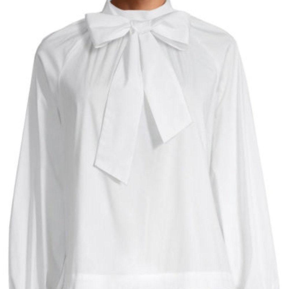 Women Long Sleeve Front Bow Elegant Blouse Top NEW